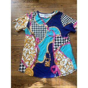 Fama Zee by Donati Vittorio Womans Shirt  Colorful uv quick dry golf NWT Size M